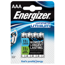 Energizer batterijen Lithium AAA, blister van 4 stuks