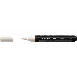 STABILO free acrylmarker T300, ronde punt, 2-3 mm, wit