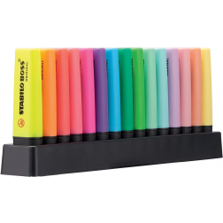 STABILO BOSS ORIGINAL Pastel markeerstift, deskset van 15 stuks in geassorteerde kleuren