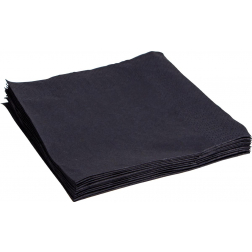 Servetten, ft 24 x 24 cm, 2-laags, zwart, pak van 10 x 400 stuks
