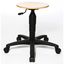 Topstar kruk Tec 60, zonder voetring, met wieltjes, hout