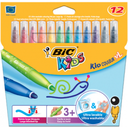 Bic Kids Kid Couleur XL viltstiften, etui met 12 stuks