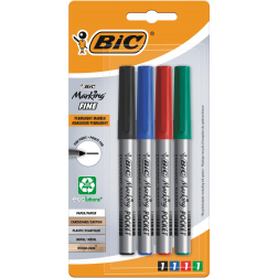 Bic permanent marker ECOlutions, schrijfbreedte 1,1 mm, fijne punt, geassorteerde kleuren