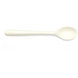 Conpax Folia dessertlepel, herbruikbaar, uit CPLA, 14,5 cm, wit, pak van 50 stuks