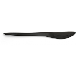 Conpax Folia mes, herbruikbaar, uit CPLA, 19 cm, zwart, pak van 50 stuks
