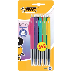 Bic balpen M10 Clic Colors 8+2 gratis, op blister