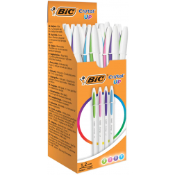 Bic balpen Cristal Up, doos met 20 stuks in geassorteerde fun kleuren