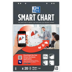 Oxford flipchartblok Smart Chart, ft 65 x 98 cm, blanco, pak van 20 vel