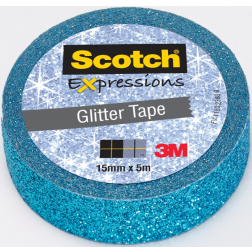 Scotch Expressions glitter tape, 15 mm x 5 m, blauw