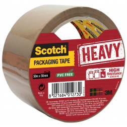 Scotch verpakkingsplakband Heavy, ft 50 mm x 50 m, bruin, per stuk