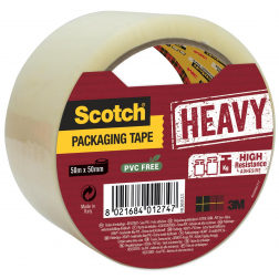 Scotch verpakkingsplakband Heavy, ft 50 mm x 50 m, transparant, per stuk