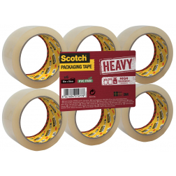 Scotch verpakkingsplakband Heavy, ft 50 mm x 66 m, transparant, pak van 6 stuks