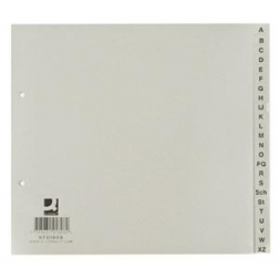 Q-CONNECT tabbladen, ft 21 x 23 cm, PP, 2-gaatsperforatie, set van A-Z, grijs