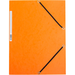 Q-CONNECT elastomap, A4, 3 kleppen en elastieken, karton, oranje