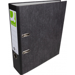 Q-CONNECT ordner, voor ft A4, uit karton, rug van 8 cm, gewolkt zwart