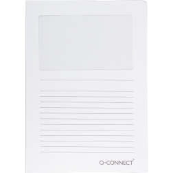 Q-CONNECT L-map met venster, 120 g/m², A4, pak van 100 stuks, wit