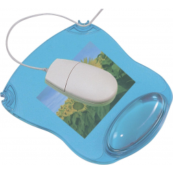 Q-CONNECT muismat, gel, met polssteun, blauw
