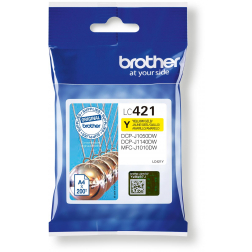 Brother inktcartridge, 200 pagina's, OEM LC-421Y, geel