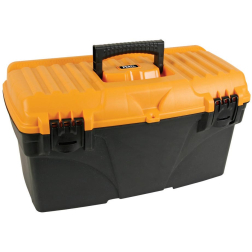 Perel gereedschapskoffer, ft 43,2 x 25 x 23,8 cm, leeg geleverd, zwart/geel