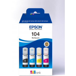 Epson inktfles 104, 4.500 - 7.500 pagina's, OEM C13T00P640, 4 kleuren