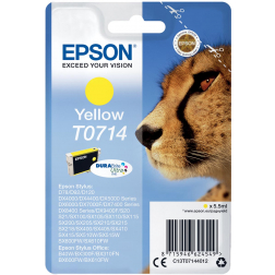 Epson inktcartridge T0714, 415 pagina's, OEM C13T07144012, geel