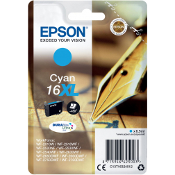 Epson inktcartridge 16XL, 450 pagina's, OEM C13T16324012, cyaan