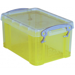 Really Useful Box 0,3 liter visitekaarthouder, transparant geel