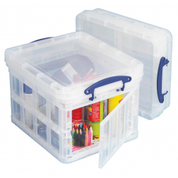 Really Useful Box opbergdoos 35 liter opvouwbaar, transparant