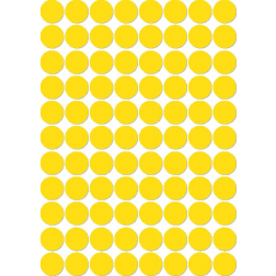 Apli ronde etiketten in etui diameter 16 mm, geel, 704 stuks, 88 per blad