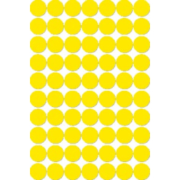 Apli ronde etiketten in etui diameter 19 mm, geel, 560 stuks, 70 per blad