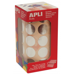 Apli Kids stickers op rol, cirkel diameter 20 mm, 1770 stuks, metallic zilver