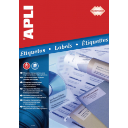 Apli Transparante etiketten ft 48,5 x 25,4 mm (b x h), 880 stuks, 44 per blad, doos van 20 blad