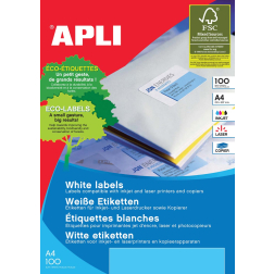 Apli Witte etiketten ft 99,1 x 93,1 mm (b x h), 600 stuks, 6 per blad (2421)