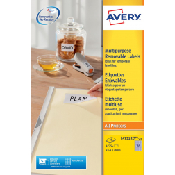 Avery L4731REV-25 afneembare etiketten ft 25,4 x 10 mm (b x h), 4.725 etiketten, wit