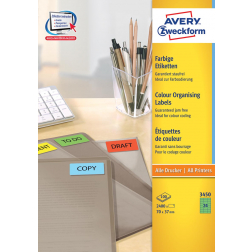 Avery gekleurde universele etiketten ft 70 x 37 mm (b x h), 2400 stuks, groen