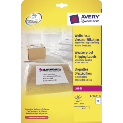 Avery verzendetiketten ft 99,1 x 57 mm, doos van 250 stuks, 10 per blad
