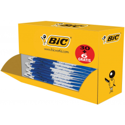 Bic balpen Atlantis Classic blauw, doos 30 + 6 gratis