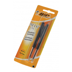 Bic balpen M10 Clic op blister, medium punt, zwart