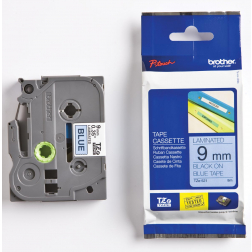 Brother TZe tape voor P-Touch 9 mm, zwart op blauw