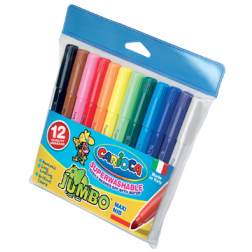 Carioca viltstift Jumbo Superwashable 12 stiften in een plastic etui