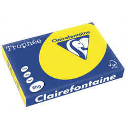 Clairefontaine Trophée Pastel, gekleurd papier, A3, 80 g, 500 vel, fluogeel