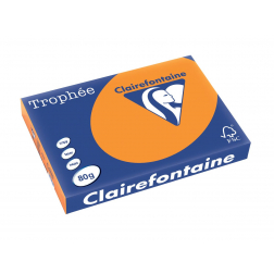 Clairefontaine Trophée Pastel, gekleurd papier, A3, 80 g, 500 vel, fluo oranje