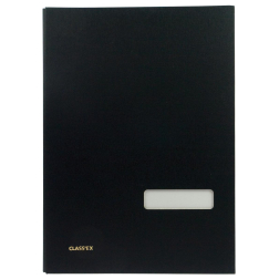 Class'ex handtekenmap, linnen omslag, zwart