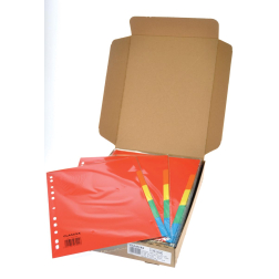 Class'ex tabbladen 5 tabs, 11-gaats perforatie, karton, geassorteerde felle kleuren