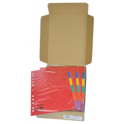 Class'ex tabbladen 6 tabs, ft A4, 11-gaatsperforatie, karton, geassorteerde kleuren