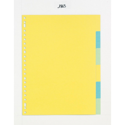 Class'ex tabbladen 6 tabs (zonder inlegvel), 23-gaatsperforatie, karton, geassorteerde kleuren