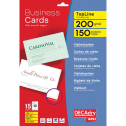 Decadry visitekaarten TopLine 150 kaartjes (10 kaartjes ft 85 x 54 mm per A4), ronde hoeken