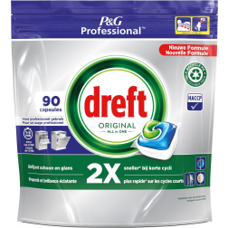 Dreft Original Regular vaatwastabletten, pak van 90 capsules