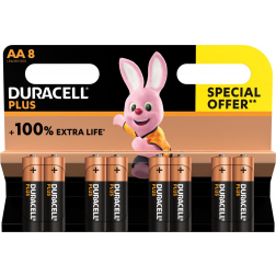 Duracell batterij Plus 100% AA, blister van 8 stuks