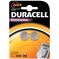 Duracell knoopcel Electronics CR2025, blister van 2 stuks